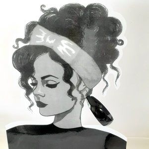 Vintage 1970s Large  Black Hoop Pierced Earrings - 3.5" Wide!